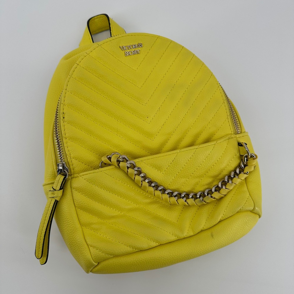 Victoria's Secret Yellow Quilted Mini Backpack